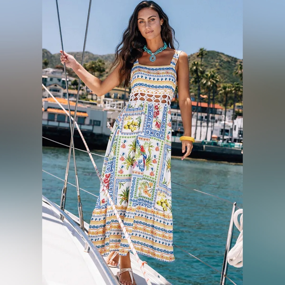 NWT Cupshe tropical crochet maxi